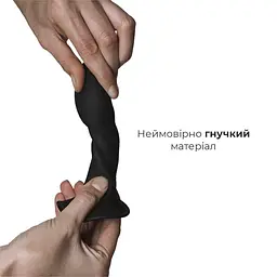Ділдо з присоскою Adrien Lastic Hitsens 5 Black, відмінно для страпону, діаметр 2,4 см, довжина 13 см - мініатюра 3