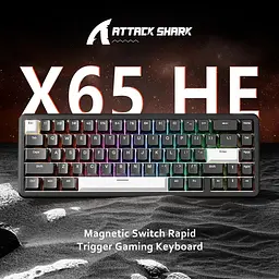 Ігрова дротова магнітна клавіатура Attack Shark X65 HE / Magnetic Switch / 8К / RGB / 65% / Black - мініатюра 2