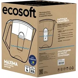 Фільтр-глечик Ecosoft Maxima 5 л (3.5 л очищеної води) з фільтр-картриджем, сапфіровий (FMVMAXIMADBECO) - мініатюра 6
