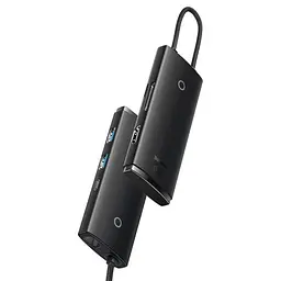 Перехідник HUB Baseus Lite Series 6in1 (Type-C to HDMI + 2xUSB 3.0 + PD+SD/TF) (WKQX05) Black - мініатюра 3