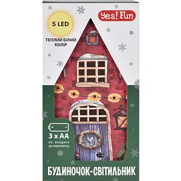 Декор новорічний Yes! Fun Будиночок-світильник LED 21 см червоний (801215) - мініатюра 2