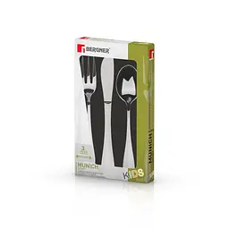 Набір дитячих столових приборів Bergner Munich silver shiny 3 предмети (BG-5137-SL) - мініатюра 6