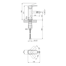 Змішувач для біде Kroner KRM Ems - C020 CV012073 Хром - мініатюра 2