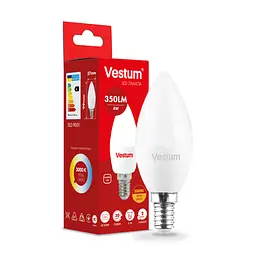Світлодіодна лампа Vestum C37 4W 3000 K 220V E14 1-VS-1308 - мініатюра 3
