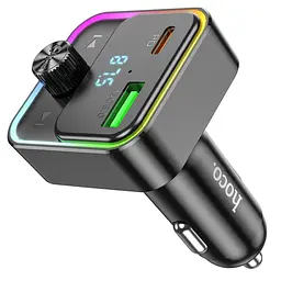 АЗП FM модулятор Hoco E81 Fantasy 30W (1USB-A/1C) Black - мініатюра 2