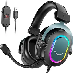 Ігрові навушники Fifine H6 RGB 7.1 Black [113868] - мініатюра 2