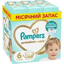 Уцінка. Підгузки Pampers Premium Care 6 (13-18 кг) 128 шт.