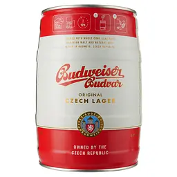 Уцінка. Пиво Budweiser Budvar Original світле, 5%, з/б, 5 л