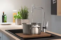 Змішувач Hansgrohe Talis Select 300 2jet кухонний з витяжним виливом Sbox 73867000 Хром - мініатюра 2