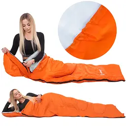 Спальний мішок (спальник) Springos 2 в 1 CS0120 +8 ...+20 °C R Orange/Grey - мініатюра 4