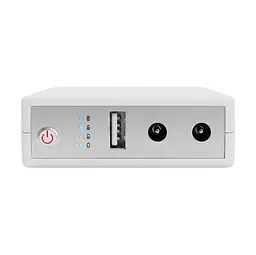 Комплект Mini UPS з блоком живлення: джерело безперебійного живлення Mini UPS WGP UPS103A White 10400mAh 5V/9V/12V, Li-ion 4*2.6Ah, для роутера і оптичного термінала та блок живлення SPF-1202B 12V/2A (24W) (42-00262) - мініатюра 5