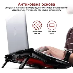 Підставка для ноутбука Promate iдставка для ноутбука AirBase-3 Black (airbase-3.black) - мініатюра 9