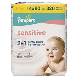 Дитячі вологі серветки Pampers Sensitive 320 шт. - мініатюра 2