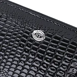 Лакований жіночий гаманець на блискавці із натуральної шкіри ST Leather 22678 чорний - мініатюра 5