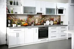 Кухонний фартух Кам'яний Міст для кухні наклейка село краєвид Річка Зелений 65х250 см Happy Pocket Z180481 - мініатюра 5