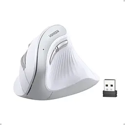 Маніпулятор миша бездротова UGREEN MU008 Multi-mode Vertical Mouse White (UGR-45759) - мініатюра 3
