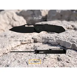 Ніж складаний туристичний Weknife Bogey (9.3 см) Bohler M390 / Titanium чорний - мініатюра 13