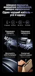 Кабель UGREEN L315 USB-C - USB-C USB4 40 Гбіт/с PD 240 Вт 0,12 м чорний (75176) - мініатюра 5