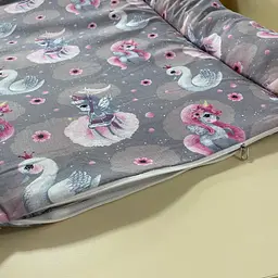 Пеленальний матрац на дитячий комод пеленатор або пеленальний столик м'який з бортами синтепон знімний універсальний розмір 70*55 см BST сіро-рожевий - мініатюра 2