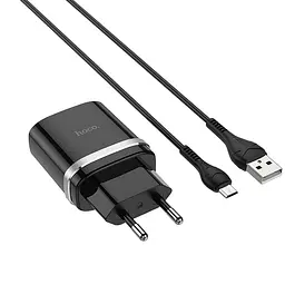МЗП Hoco C12Q Smart QC3.0 3A (1USB-A) + кабель USB to MicroUSB Чорний - мініатюра 3