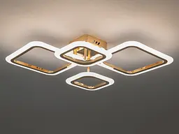 Люстра стельова LED Diasha A8060/2+2G 52W, 2860 лм, золото, сучасний стиль для коридору, вітальні, спальні - мініатюра 2
