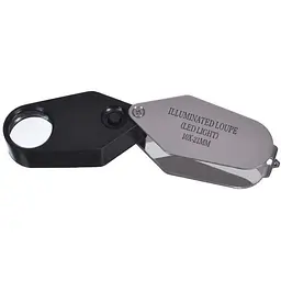 Ювелірна лупа 10X збільшення діаметр 21 мм Magnifier 21002 з Led-підсвіткою