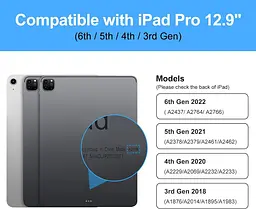 Чохол з клавіатурою IVEOPPE для iPad Air 13 дюймів 2024 (M2) - Чохол з клавіатурою Touchpad для iPad Pro 12,9 дюйма - мініатюра 3