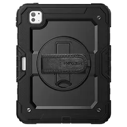 Протиударний захисний чохол для планшета Apple iPad Pro 11 (2024)/Pro 11 (2025) M5, Panzer, чорний, силікон + полікарбонат, накладка з підставкою і ремінцем на плече, з посиленими кутами, 360°, ArmorStandart (ARM82527) - мініатюра 2