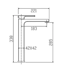 Змішувач для умивальника високий KOER KB-11009-07 (KR5978) - мініатюра 5
