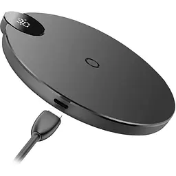 Бездротовий зарядний пристрій Baseus Digtal LED Display Wireless Charger WXSX-01 Black - мініатюра 2