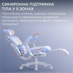 Офісне крісло Sihoo C500 V2, Black, з підставкою для ног (C500-V2-B101-JT) - мініатюра 9