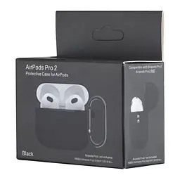 Чохол Silicone Case 1,2mm for AirPods Pro 2 Black - мініатюра 2