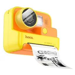 Дитяча цифрова фотокамера Polaroid HOCO DV200 миттєвого друку з термопринтером 48 МП 800 мАч Жовтий - мініатюра 3