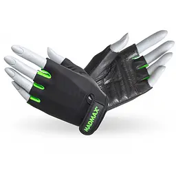 Рукавички для фітнесу MAD MAX Rainbow MFG 251, Black/Green - L