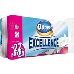 Туалетний папір OOOPS! 8шт 3шар 150відр Excellence Lotion