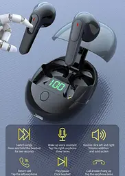 Навушники бездротові блютуз TWS Pro One з боксом для заряджання Black (16504) - мініатюра 3