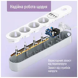 Мережевий фільтр живлення ColorWay CW-CHE44PDW - мініатюра 11