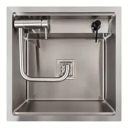 Кухонна мийка Platinum Handmade TZ одночашева зі змішувачем квадратна з нержавіючої сталі 50x50x20 см - мініатюра 7