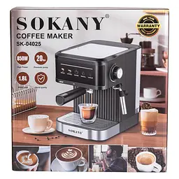 Кавомашина ріжкова Sokany SK-04025 зі спінювачем молока 1.8 л Sokany SK-04025 - мініатюра 30