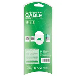 USB Cable Hoco X12 One Pull Two Magnetic 2in1 iPhone 6/MicroUSB (L Shape) White 1.2m - мініатюра 3