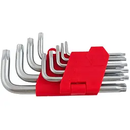 Набір шестигранних ключів зірочок Torx Intertool HT-0607 (у наборі 9 шт.)