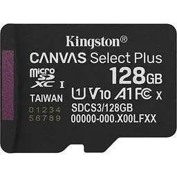 Картка пам'яті Kingston microSDXC 128 GB Canvas Select Plus Gen3 UHS-1 А1 (R-150MB/s) (SDCS3/128GBSP)