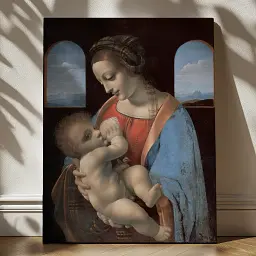Інтер'єрна картина Мадонна Літта, Леонардо да Вінчі, Leonardo da Vinci, The Litta Madonna, 60×45 см (id6759)