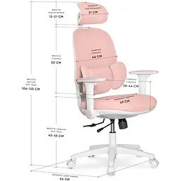 Підліткове офісне крісло Mealux Junior T2 Pink ( HF-T2 F/KP) - мініатюра 2