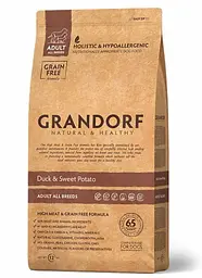 Сухий корм Grandorf Duck & Sweet Potato Adult All Breeds для собак усіх порід від 1 року і старше з качкою та індичкою 3 кг (5404009592033)