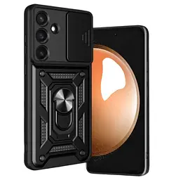 Чохол Primo Shockproof для Samsung Galaxy S25 FE (SM-S731) протиударний, з підставкою і шторкою камери Black - мініатюра 4