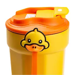 Термочашка G. Duck 450 мл з кришкою на защіпці, жовтий Happy Life HP28489 - мініатюра 9
