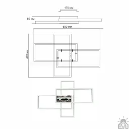 Смарт люстра керована світлодіодна SVEN 3S 85 Вт 690x470x80 мм Біла ESLLSE - мініатюра 7