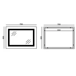 Дзеркало Mixxus Warm MR12-70x50-Reverse (LED Touch, антизапотівання, димер, регулювання яскравості) MI6670 - мініатюра 7