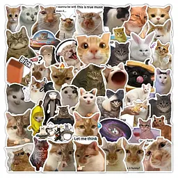 Стікерпак Котики Набір наклейок GeekLand Kitties 56 штук
